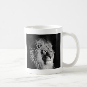 Mug Photo noire et blanche de lion