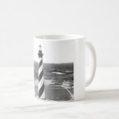 Mug Photo noire et blanche de phare du Cap Hatteras (Devant droit)