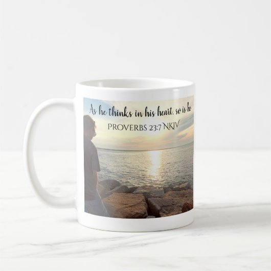 Mug Photo Ocean Book of Proverbs Wisdom Bible (Gauche)