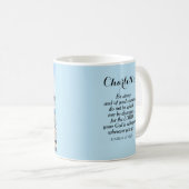 Mug Photo Ocean Courage Bible Verse Nom bleu (Devant droit)