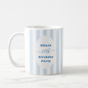 Mug Photo personnalisé 40e anniversaire rayé rétro
