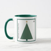 Mug Photo personnalisé Arbre de Noël Timbre-Poste (Gauche)