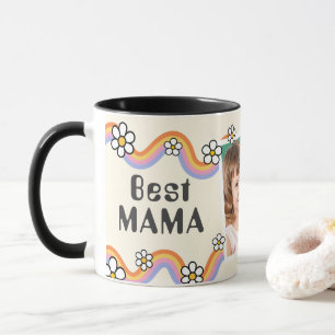 Mug Photo personnalisé arc-en-ciel bohème Daisy vintag