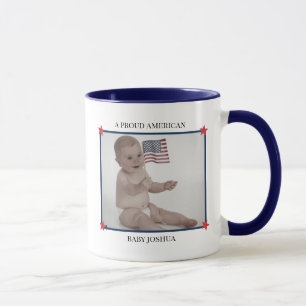 Mug Photo personnalisé Bébé patriotique premier 4 juil