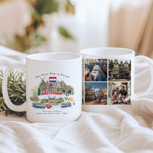 Mug photo personnalisé de voyage à Amsterdam