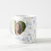 Mug Photo personnalisé – Motif de cœur floral, Pastel (Devant gauche)