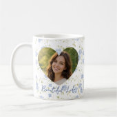 Mug Photo personnalisé – Motif de cœur floral, Pastel (Gauche)