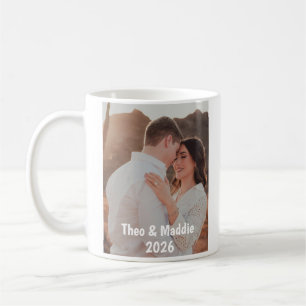 Mug photo personnalisé pour couple avec noms et an