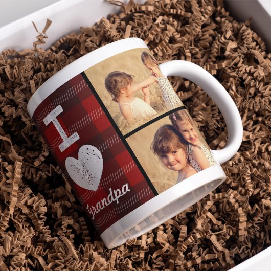 Mug photo personnalisé vintage Coeur