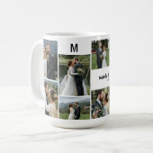 Mug Photo personnalisée 10 avec nom et monogramme (Devant gauche)