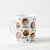 Mug photo personnalisée avec trois visages et des (Devant gauche)