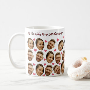 Mug Photo personnalisée avec visage de couple au cœur