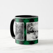 Mug Photo personnalisée Buffalo Plaid Motif vert Noël (Devant gauche)