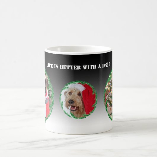 Mug Photo personnalisée Chien de Noël (Centre)