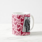Mug Photo personnalisée Coeurs rouges roses (Devant droit)