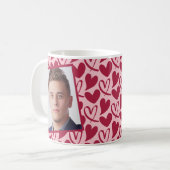 Mug Photo personnalisée Coeurs rouges roses (Devant gauche)