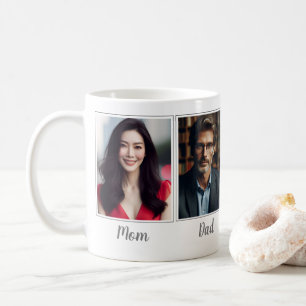 Mug Photo personnalisée Dark Grey Maman Papa Fils Fill