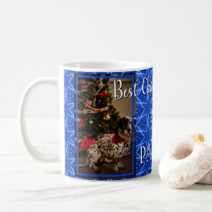 Mug Photo personnalisée du Motif Christmas Blue Star