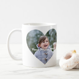 Mug photo personnalisée en forme de coeur