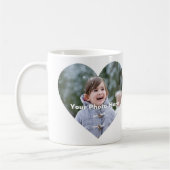 Mug photo personnalisée en forme de coeur (Gauche)
