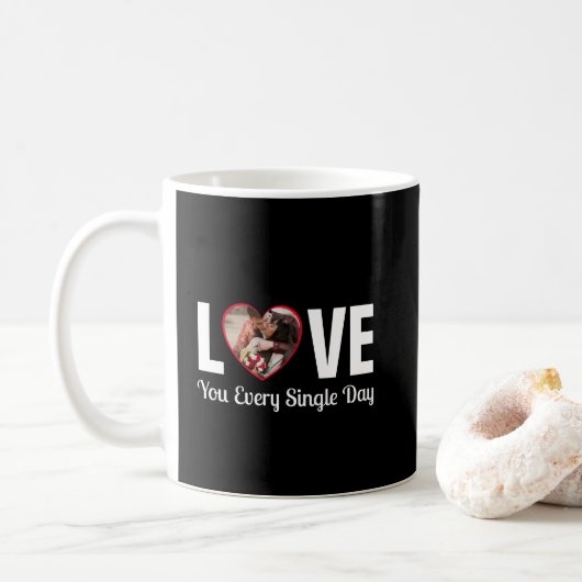 Mug Photo personnalisée et message d'amour de Valentin (Avec donut)