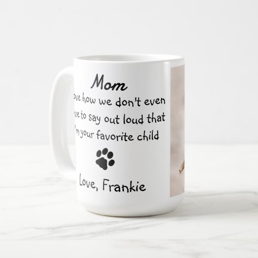 Mug Photo personnalisée Funny Chien Maman (Devant gauche)
