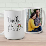 Mug Photo personnalisée Inséparables romantiques ensem<br><div class="desc">Tasse à café romantique pour la Saint Valentin, cadeau Fiançailles, Anniversaire ou juste parce que! Le modèle photo est configuré pour vous permettre d'ajouter votre photo à un côté de la tasse. L'autre côté est écrit à la main avec les mots "ensemble pour toujours" et décoré avec des inséparables qui...</div>