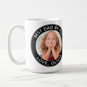 Mug Photo personnalisée Meilleur Papa Par Blanc Noir