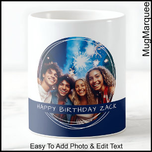 Mug Photo personnalisée & Message Blanc & Nuit C41 Mém