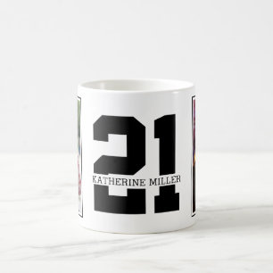 Mug Photo personnalisée moderne 21e anniversaire
