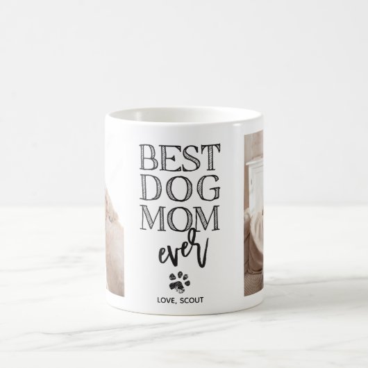 Mug Photo personnalisée moderne Meilleure maman chien (Centre)