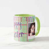 Mug Photo personnalisée Pâques vert Plat (Devant droit)
