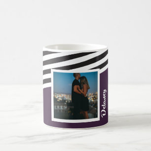 Mug Photo Personnalisée Plum Purple Et Motif À Rayures