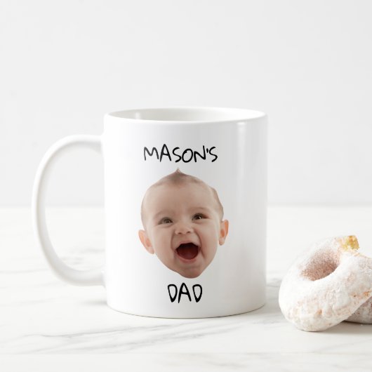 Mug Photo Personnalisée Visage Bébé Café Mug, Ba Fête  (Avec donut)