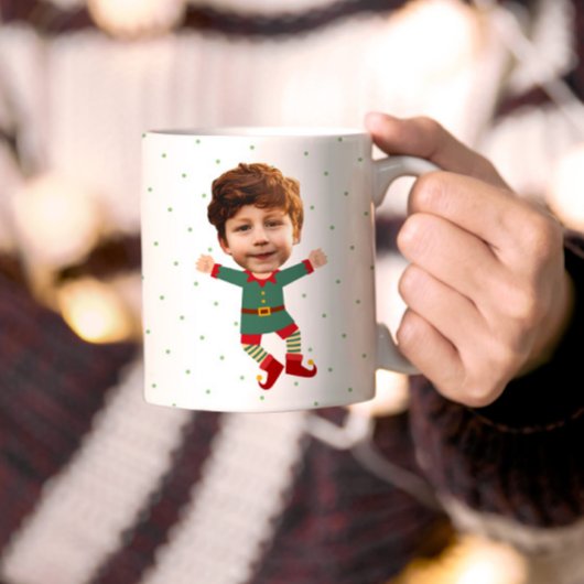 Mug Photo personnalisée Visage drôle Noël Elf Kid