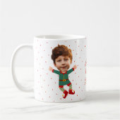Mug Photo personnalisée Visage drôle Noël Elf Kid (Gauche)