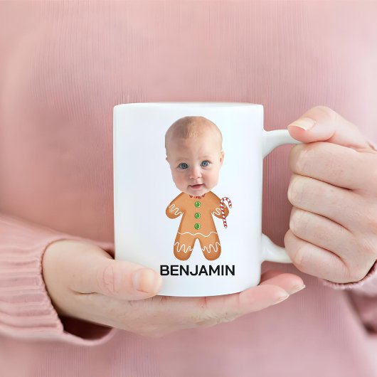 Mug Photo Personnalisée Visage drôle Noël Gingerbread