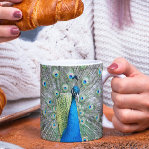 Mug Photo Plumage Peacock bleu