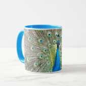 Mug Photo Plumage Peacock bleu (Devant gauche)