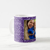 Mug Photo pourpre de coutume de parties scintillantes (Devant gauche)