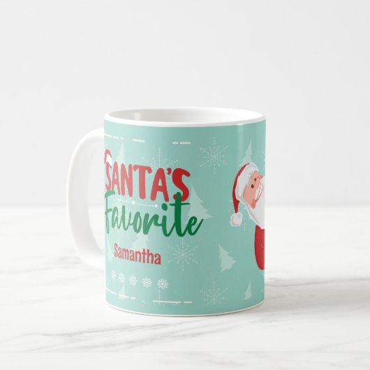 Mug Photo préférée de Père Noël personnalisée (Devant gauche)