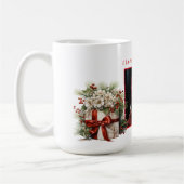 Mug Photo Présente Des Branches De Pin De Ruban Satin (Gauche)