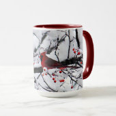 Mug Photo Red Cardinal Snow Tree (Devant droit)