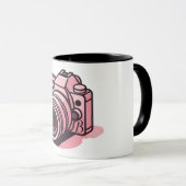 Mug Photo reflex rose tendance Personnalisée (Devant droit)
