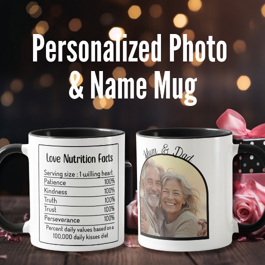Mug Photo romantique et faits d'amour Saint-Valentin