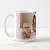 Mug Photo rose moderne Snowflakes motif (Gauche)