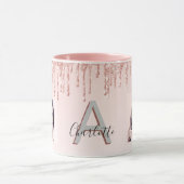Mug Photo rose or monogramme bleu rose (Centre)