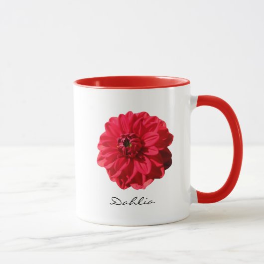 Mug Photo rouge de jardin de dahlia de fleur (Droite)