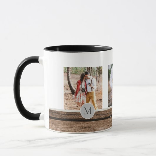 Mug Photo Rustic Collage Monogram NEWLYWEDS WEDDING (Gauche)