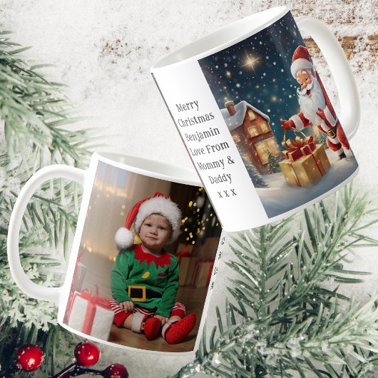 Mug Photo Son | Père Noël Livrant Un Cadeau | Café bla